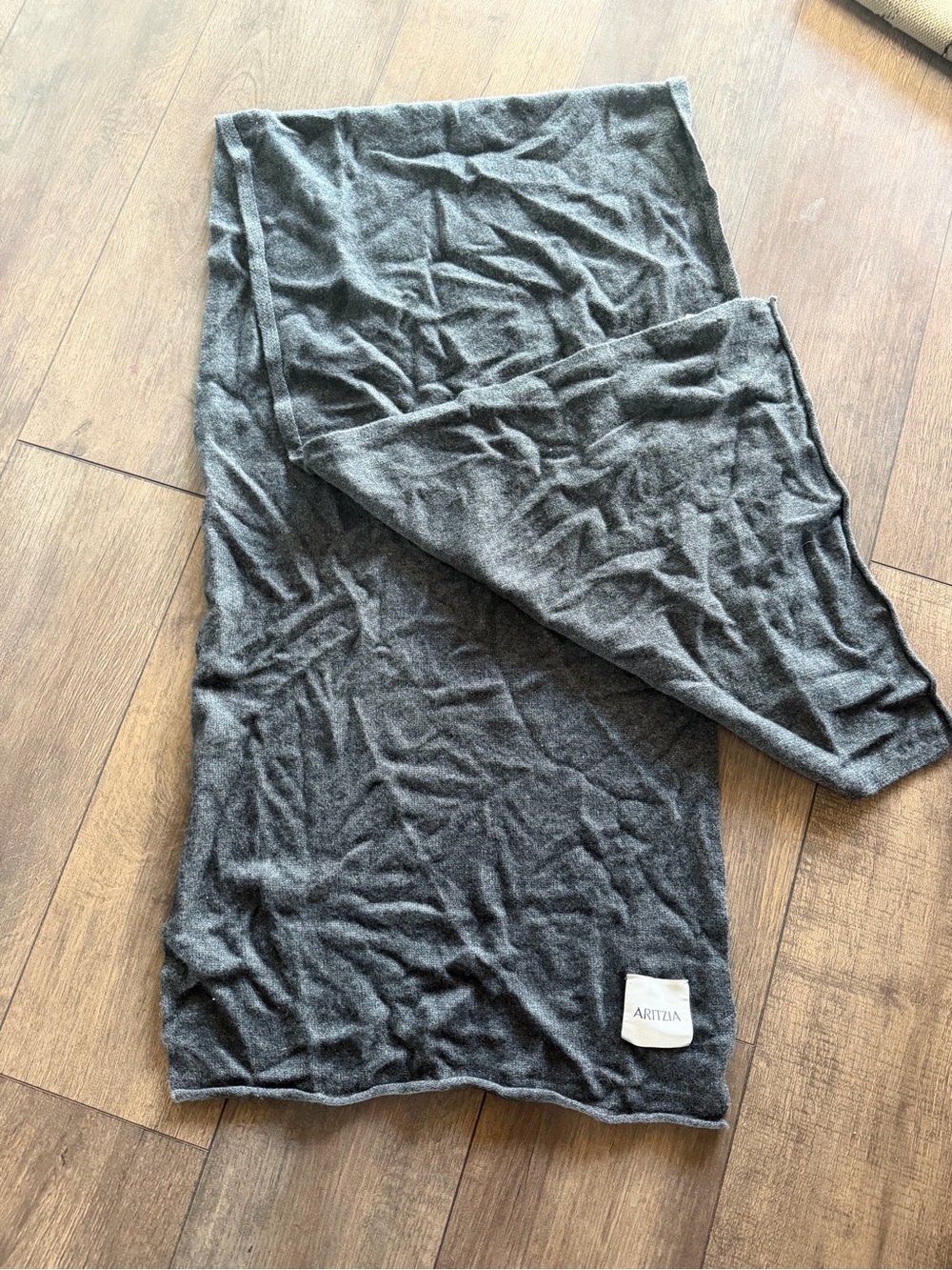 Aritzia Charcoal Gray cashmere Knit Scarf